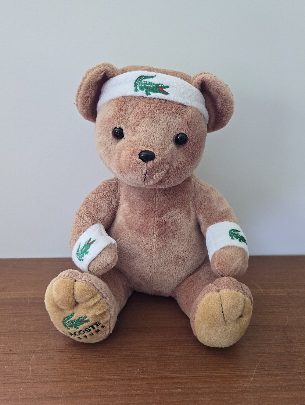 Lacoste Parfums Plush Teddy Bear Alligator Logo Sweat & Arm Bands Stuffed